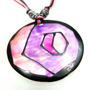 Wisiorek / naszyjnik z masy perłowej KOLOROWY  0612-505 - 2