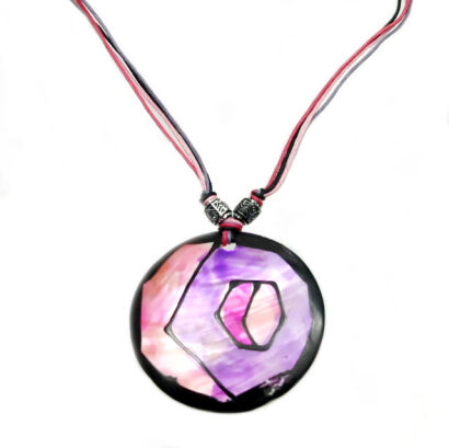 Wisiorek / naszyjnik z masy perłowej KOLOROWY  0612-505