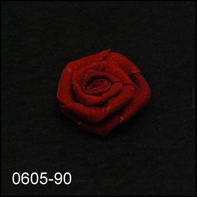 BROSZKA MAŁA W KSZTAŁCIE RÓŻY CZERWONA 0605-90
