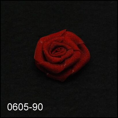 BROSZKA MAŁA W KSZTAŁCIE RÓŻY CZERWONA 0605-90