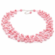 NASZYJNIK / WISIOREK Z RÓŻOWYMI KORALIKAMI (N-0306/10/6R A-3 SAM B) - 4