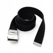 PASEK PARCIANY UNISEX CZARNY Z METALOWĄ KLAMRĄ                          (P-25 SA) - 2