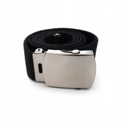 PASEK PARCIANY UNISEX CZARNY Z METALOWĄ KLAMRĄ                          (P-25 SA)