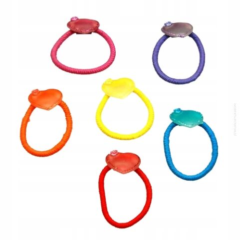 GUMKI DO WŁOSÓW DZIECIĘCE Z SERDUSZKAMI 12 SZTUK (0712 SA)