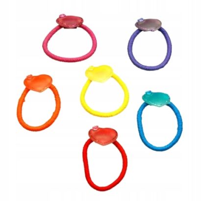 GUMKI DO WŁOSÓW DZIECIĘCE Z SERDUSZKAMI 12 SZTUK (0712 SA)