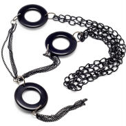 NASZYJNIK/ WISIOR CZARNY KÓŁKA ROCK / EDGE STYLE 0611-201 - 2