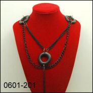 NASZYJNIK/ WISIOR CZARNY KÓŁKA ROCK / EDGE STYLE 0611-201 - 4