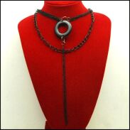 NASZYJNIK/ WISIOR CZARNY KÓŁKA ROCK / EDGE STYLE 0611-201 - 3