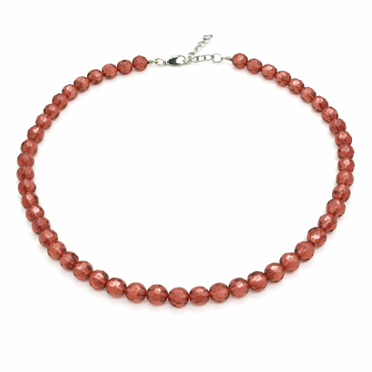 KORALE SZKLANE DROBNRE BRĄZOWE "SZKIEŁKA" JABLONEX 0642-119