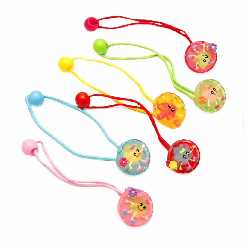 GUMKI DO WŁOSÓW DZIECIĘCE GWIAZDKA Z KWIATKIEM MIX KOLORÓW 12 SZTUK 4160