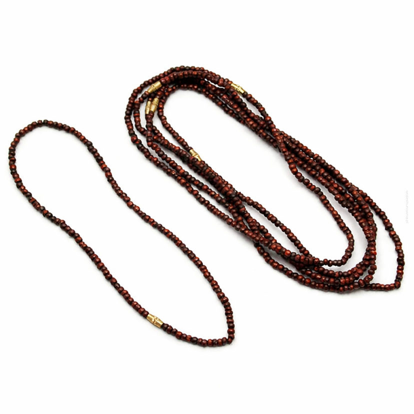 KORALIKI DREWNIANE BRĄZOWE ROZPINANE (5 SZTUK) 0738-3