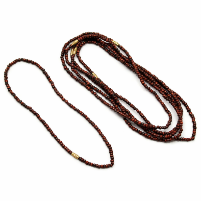 KORALIKI DREWNIANE BRĄZOWE ROZPINANE (5 SZTUK) 0738-3