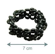BRANSOLETKA Z DREWNIANYMI KORALIKAM NA GUMCE CZARNA ( 0665-534 SAM) - 3