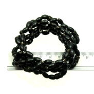 BRANSOLETKA  Z DREWNIANYMI KORALIKAMI CZARNA                                                       0665-534 - 3