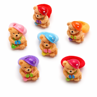 GUMKI DO WŁOSÓW DZIECIĘCE MISIE MIX KOLORÓW (12 SZT) 0242-43