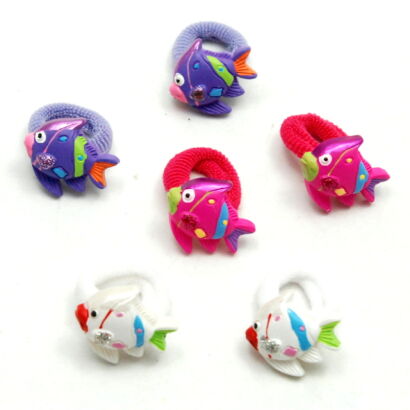 GUMKI DO WŁOSÓW DZIECIĘCE " RYBKI" 6 SZTUK (0317-133 A/S)