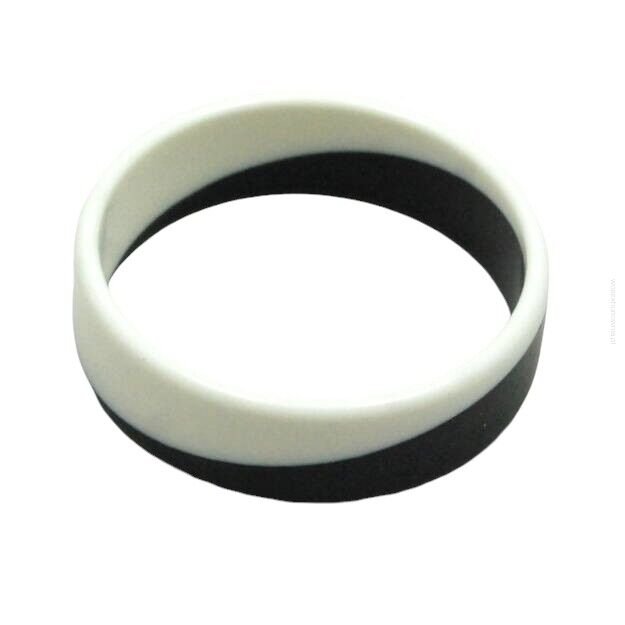 BRANSOLETKA PLASTIKOWA  CZARNO BIAŁA                                                                                         (0605-56 SA)