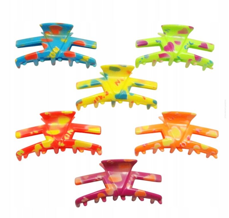 SZCZĘKI / KLAMRY DO WŁOSÓW KOLOROWE 6 SZTUK                   (0217-500 SAH)