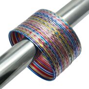 BRANSOLETKI METALOWE CIENKIE KOLOROWE 100 SZTUK                                                              (2938-4 S) - 3