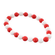 KORALE NA GUMCE BIAŁO CZERWONE 0611-1023 - 2