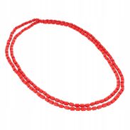 KORALE DREWNIANE DŁUGIE DROBNE W KOLORZE CZERWONYM                                          0613-1004 - 2