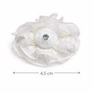 GUMKI DO WŁOSÓW KWIATKI Z KRYSZTAŁKIEM 4,5 CM (4 SZTUKI)                                               (0190-5 SAH) - 3