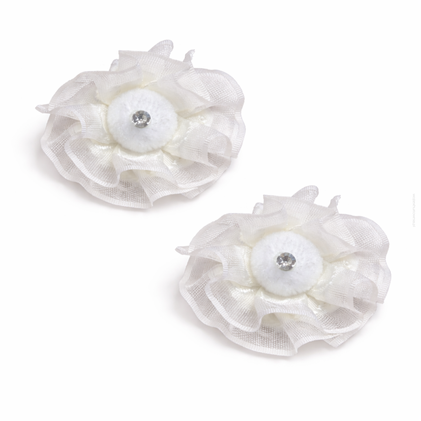 GUMKI DO WŁOSÓW KWIATKI Z KRYSZTAŁKIEM 4,5 CM (4 SZTUKI)                                               (0190-5 SAH)