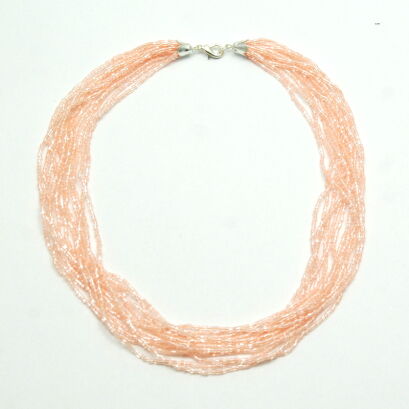 NASZYJNIK / WISIOREK "ŁOSOSIOWY" Z KORALIKAMI                   (0643-601 SAH)