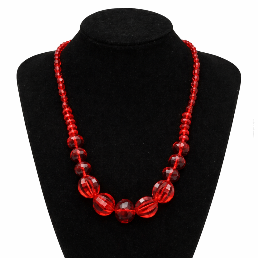 KORALE CZERWONE TRANSPARENTNE MODERN FOLK 0665-61