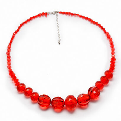 KORALE CZERWONE TRANSPARENTNE MODERN FOLK 0665-61