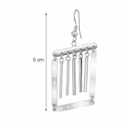 KOLCZYKI WISZĄCE BLASZKI W KOLORZE SREBRNYM (0615-599 SA) - 3