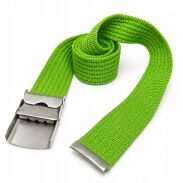 PASEK PARCIANY UNISEX ZIELONY Z METALOWĄ KLAMRĄ                          (P-28 SA) - 2