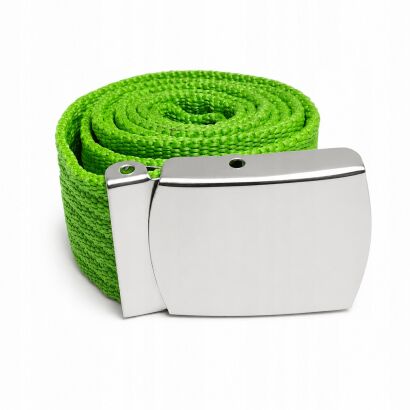 PASEK PARCIANY UNISEX ZIELONY Z METALOWĄ KLAMRĄ                          (P-28 SA)