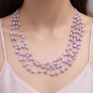 NASZYJNIK / WISIOREK Z FIOLETOWYMI KORALIKAMI (N-0306/10/6R A SAM B) - 2