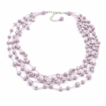 NASZYJNIK / WISIOREK Z FIOLETOWYMI KORALIKAMI (N-0306/10/6R A SAM B)