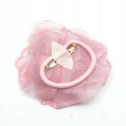 BROSZKA DAMSKA / GUMKA DO WŁOSÓW Z RÓŻOWYM KWIATEM 0615-762 - 2