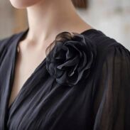 BROSZKA / SPINKA DO WŁOSÓW KWIAT CZARNY                          (0615-740 SA) - 2