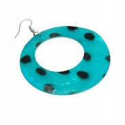 KOLCZYKI WISZĄCE NIEBIESKIE Z MASY PERŁOWEJ                                          (0615-642 SAM2) - 2