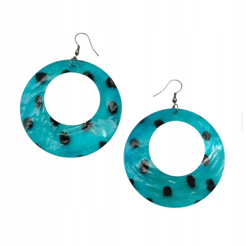 KOLCZYKI WISZĄCE NIEBIESKIE Z MASY PERŁOWEJ                                          (0615-642 SAM2)