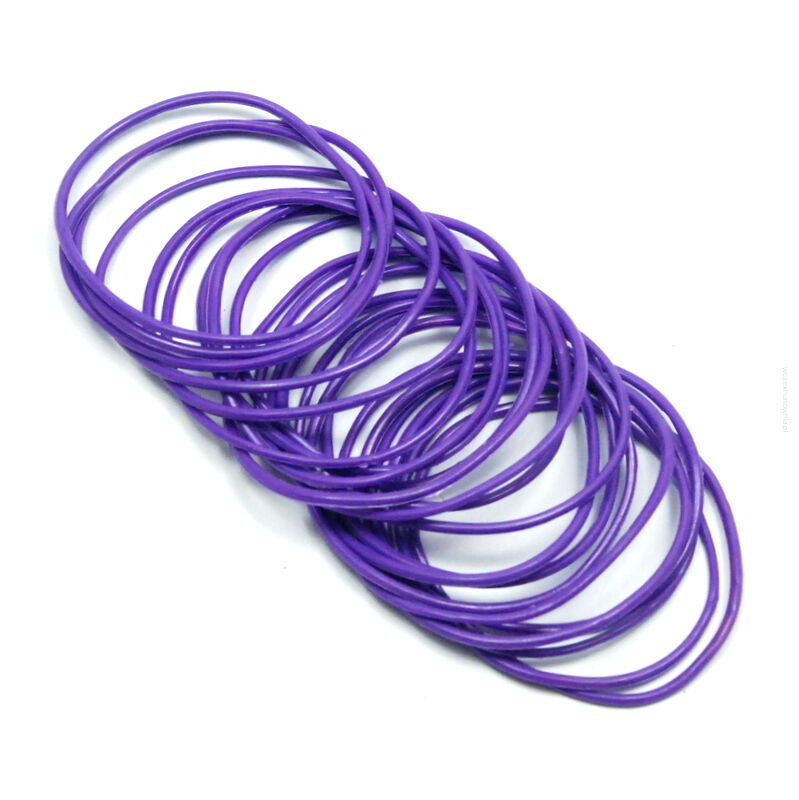 BRANSOLETKI GUMOWE CIENKIE FIOLETOWE 20 SZTUK                                         (2852-4 SAM)