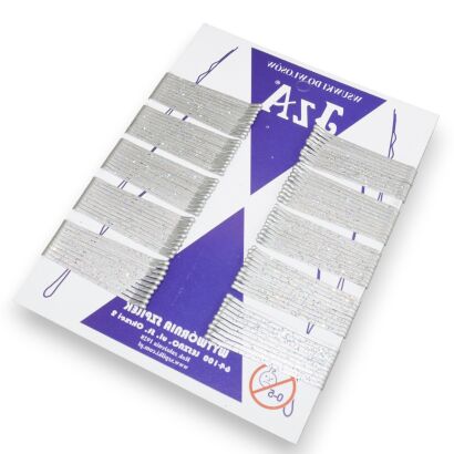 WSUWKA PROSTA SREBRNA BROKATOWA 5 CM 2 KULKI 100 SZTUK                                  (155/BNX)