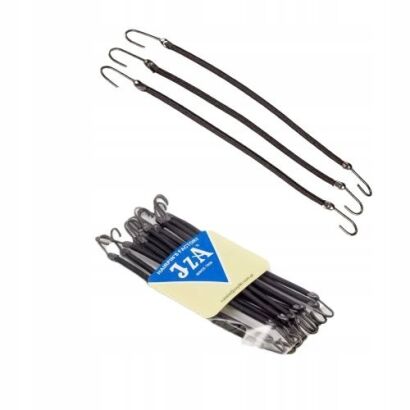 GUMKI DO WŁOSÓW Z HACZYKAMI CZARNE 12 SZTUK                           (R6/12/B)