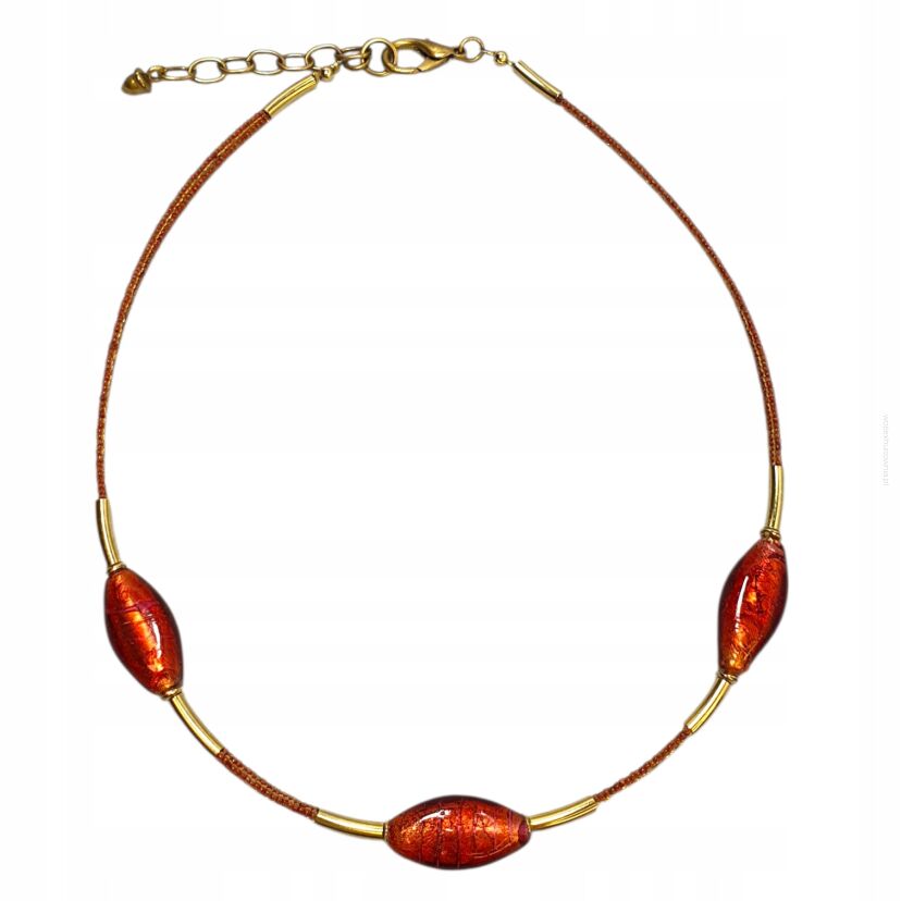 NASZYJNIK CANTO POMARAŃCZOWY ZE ZŁOTYMI ELEMENTAMI(CANTO-N-6)