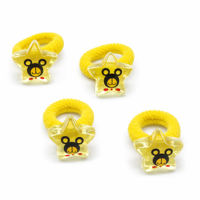 GUMKI DO WŁOSÓW DZIECIĘCE ŻÓŁTE GWIAZDKI 4 SZTUKI (0194-23 SAMH)