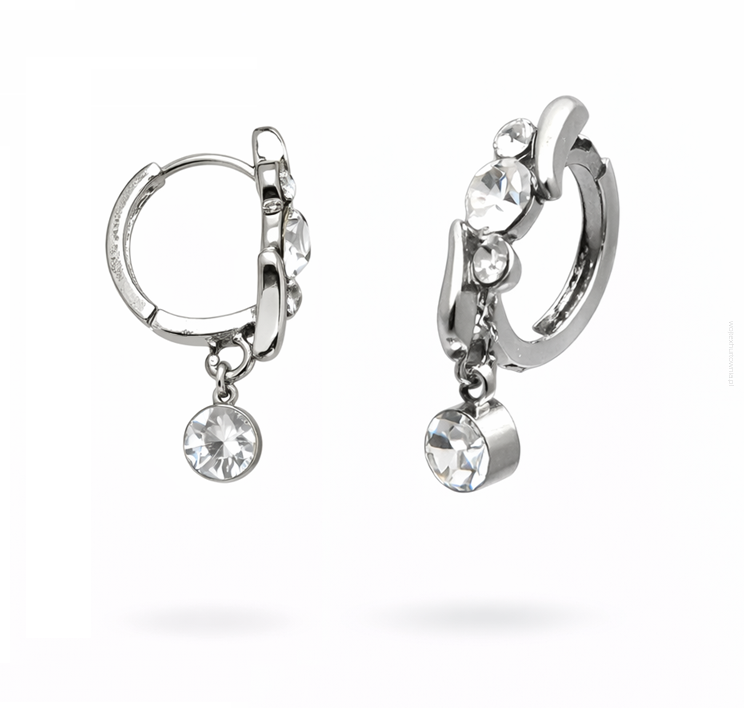 KOLCZYKI ZAPINANE KLASYCZNE PIONOWE DŻETY 0608-155