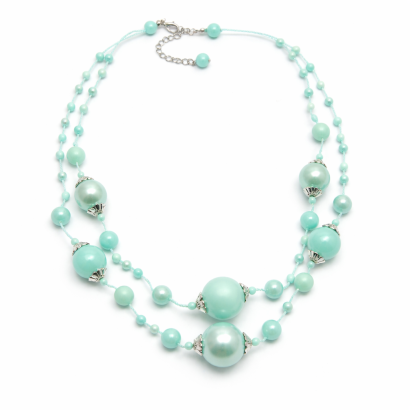 NASZYJNIK / WISIOREK Z ZIELONYMI KORALIKAMI (N-0701/2/2R A-3 SAM B)