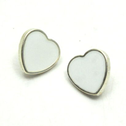 KOLCZYKI SERCA BIAŁE                                                                    (0665-135 SA)