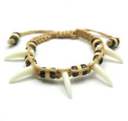 BRANSOLETKA OZDOBNA ŚCIĄGANA SZNURECZKIEM BEŻOWO CZARNA                (2248 SAM) - 2