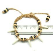 BRANSOLETKA OZDOBNA ŚCIĄGANA SZNURECZKIEM BEŻOWO CZARNA                (2248 SAM) - 3