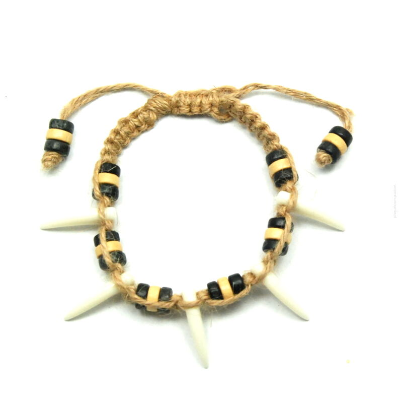 BRANSOLETKA OZDOBNA ŚCIĄGANA SZNURECZKIEM BEŻOWO CZARNA                (2248 SAM)